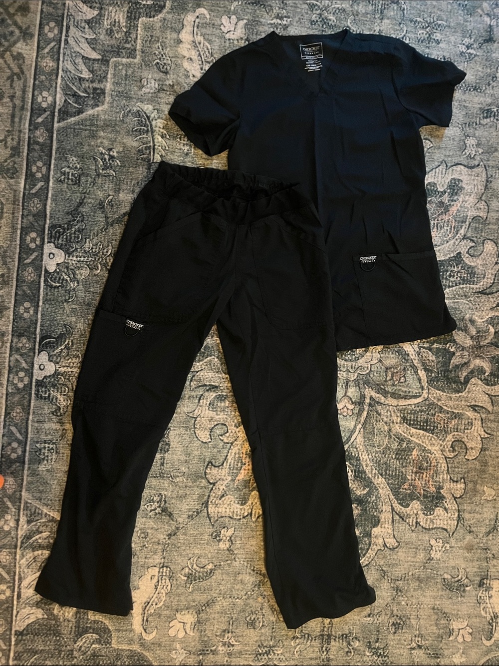 Cherokee: Set Black Hospital Scrubs XXS Petite